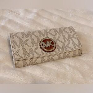 Michael Kors Beige Logo Continental Wallet